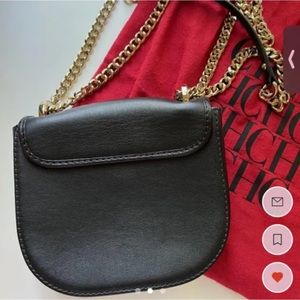 CH Carolina Herrera Black Castanuela Shoulder Crossbody Double Handbag